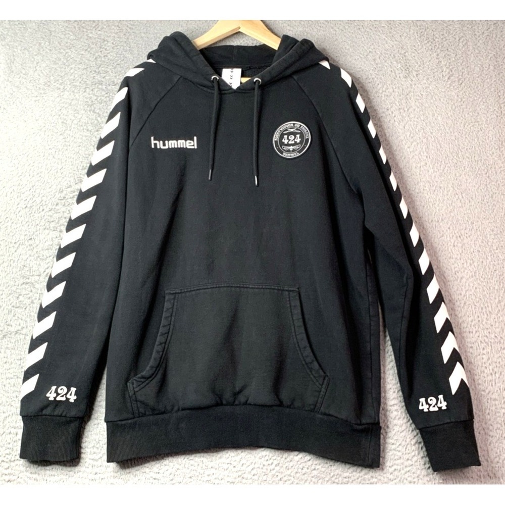 424 X Hummel Hoodie Mens Size Large Black Logo 424 X Hummel Hoodie